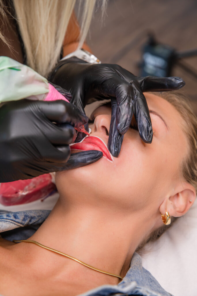 Lip Blush procedure performed at Blink Beauty Salon