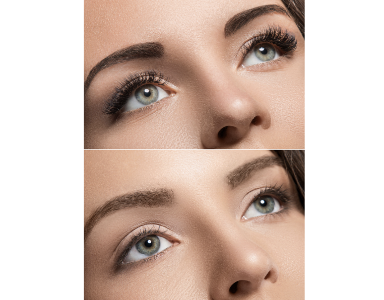Lash extension before and after